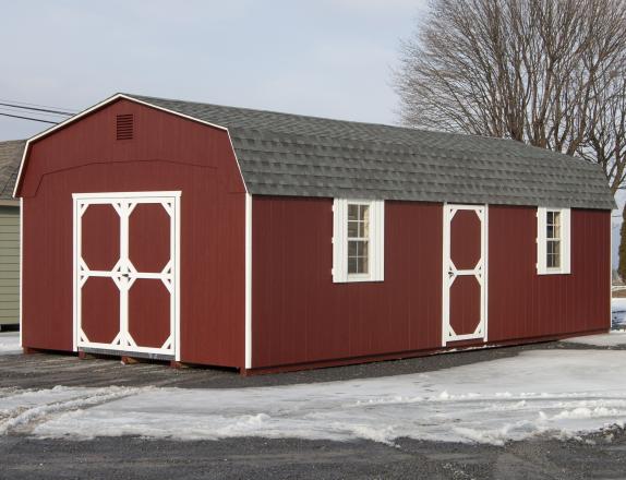 14x28 Red Gambrel Dutch Storage Barn at Pine Creek Structures of Spring Glen, PA