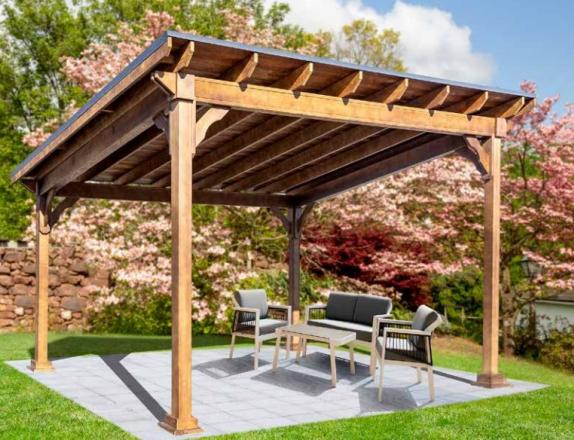 12 x 14 Wood Lean To Pavilion