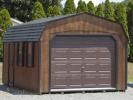 12x20 Dutch Garage with Coffee Brown LP Smart Side siding and Black Trim